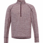 Crane Performance Knit Half Zip with Thumb Holes for Men Embroidery - Maroon Heather - Front