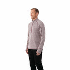 Crane Performance Knit Half Zip with Thumb Holes for Men Embroidery - Maroon Heather - On Model 2