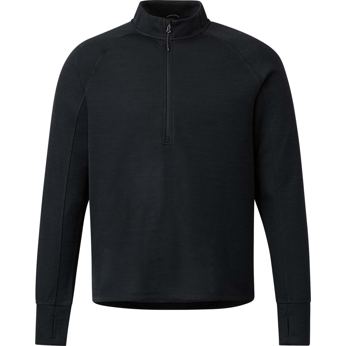 Crane Performance Knit Half Zip with Thumb Holes for Men Transfer - Black - Front