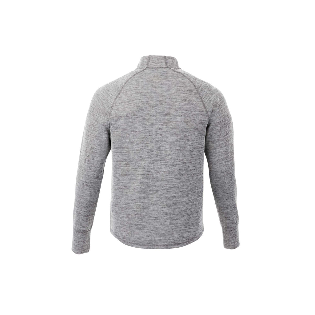 Crane Performance Knit Half Zip with Thumb Holes for Men Transfer - Heather Charcoal - Back Flat