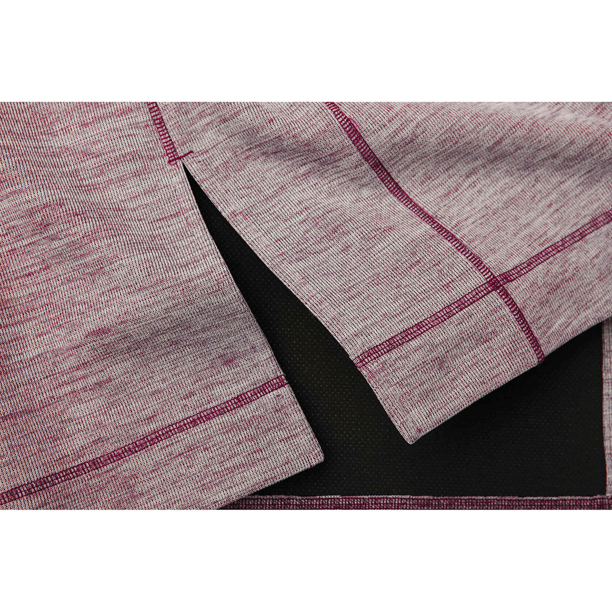 Crane Performance Knit Half Zip with Thumb Holes for Men Transfer - Maroon Heather - Flat 2