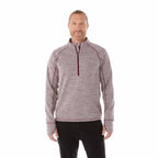 Crane Performance Knit Half Zip with Thumb Holes for Men Transfer - Maroon Heather - Front On Model