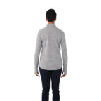 Crane Performance Knit Half Zip with Thumb Holes for Women Embroidery - Heather Charcoal - Back On Model