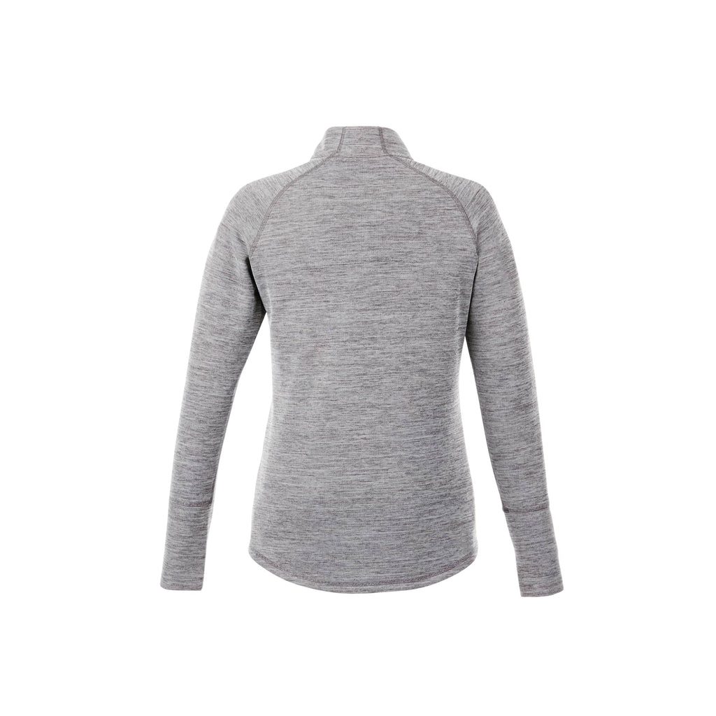 Crane Performance Knit Half Zip with Thumb Holes for Women Embroidery - Heather Charcoal - Front Flat