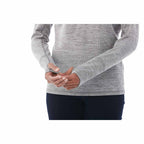 Crane Performance Knit Half Zip with Thumb Holes for Women Embroidery - Heather Charcoal - On Model