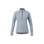 Crane Performance Knit Half Zip with Thumb Holes for Women Embroidery - Invictus Heather - Front Flat 2
