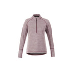 Crane Performance Knit Half Zip with Thumb Holes for Women Embroidery - Maroon Heather - Front Flat 2
