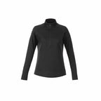 Crane Performance Knit Half Zip with Thumb Holes for Women Transfer - Black - Front Flat 2