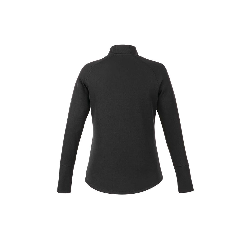 Crane Performance Knit Half Zip with Thumb Holes for Women Transfer - Black - Front Flat