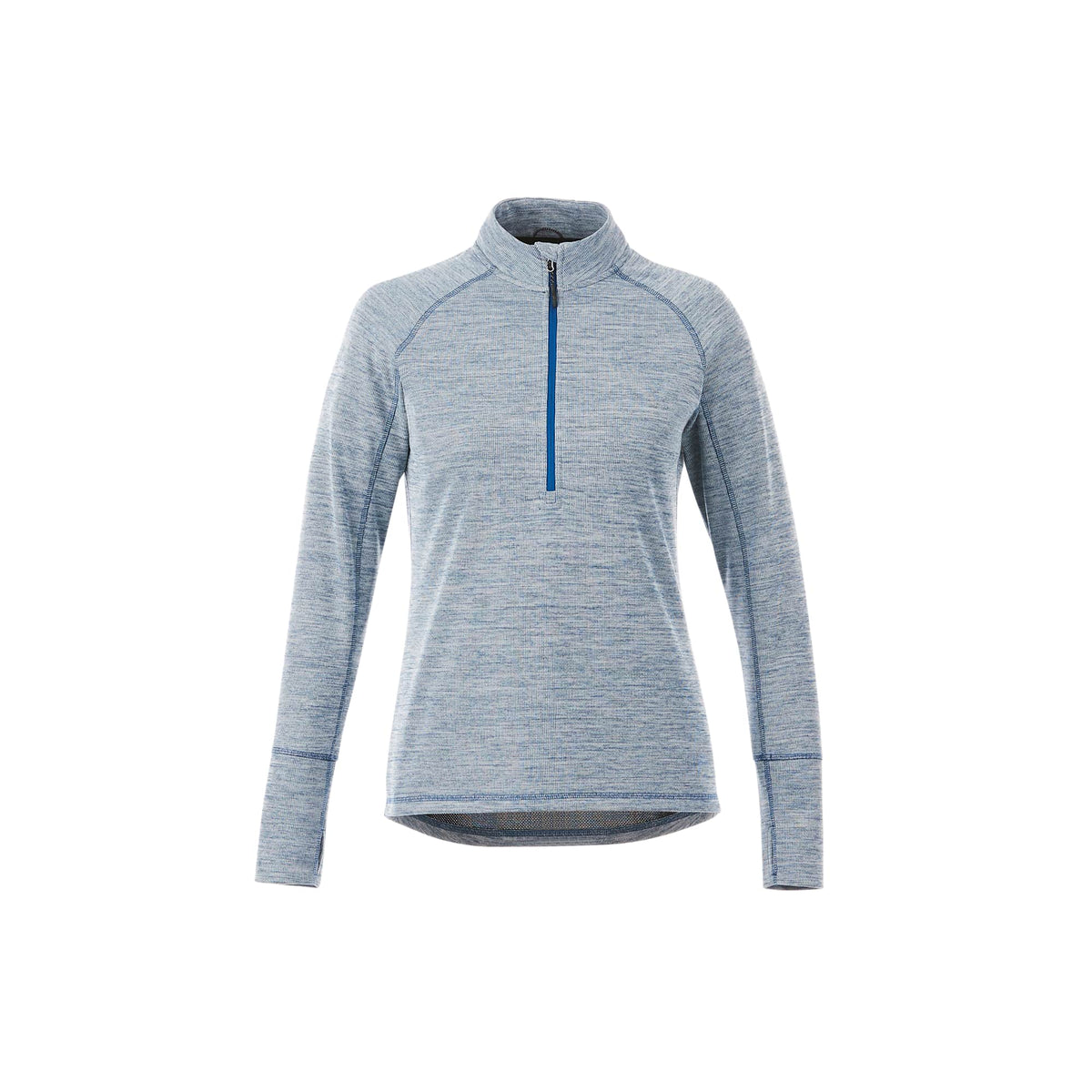 Crane Performance Knit Half Zip with Thumb Holes for Women Transfer - Invictus Heather - Front Flat 2