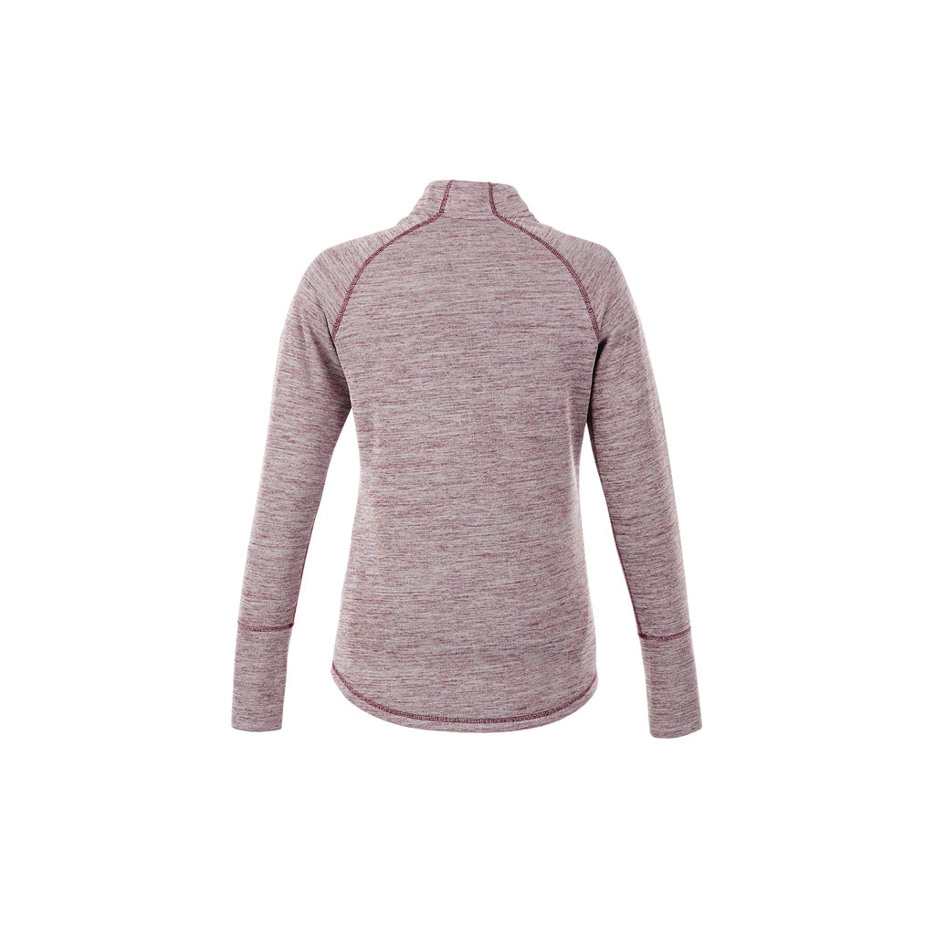 Crane Performance Knit Half Zip with Thumb Holes for Women Transfer - Maroon Heather - Front Flat