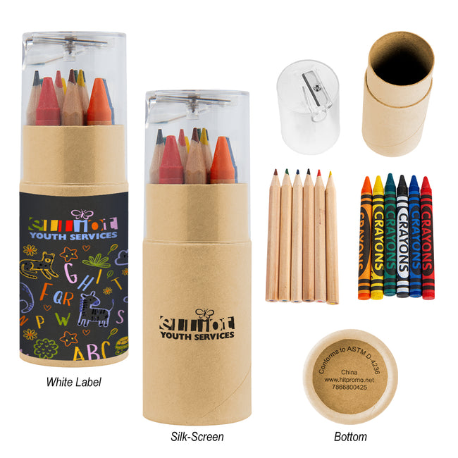Crayon and Pencil Set, 12 Piece