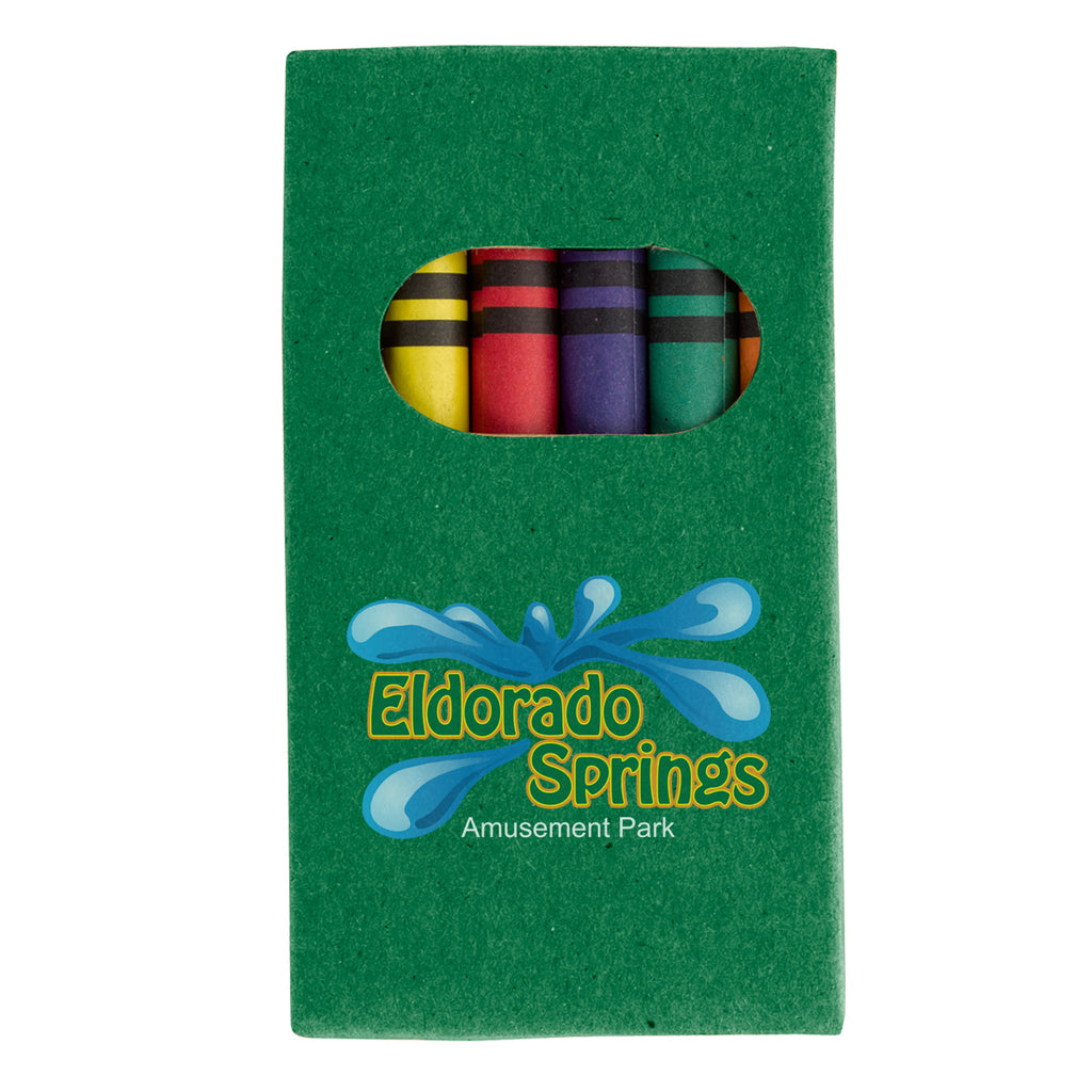 Crayon Set, 6 Piece - Green - Full Color
