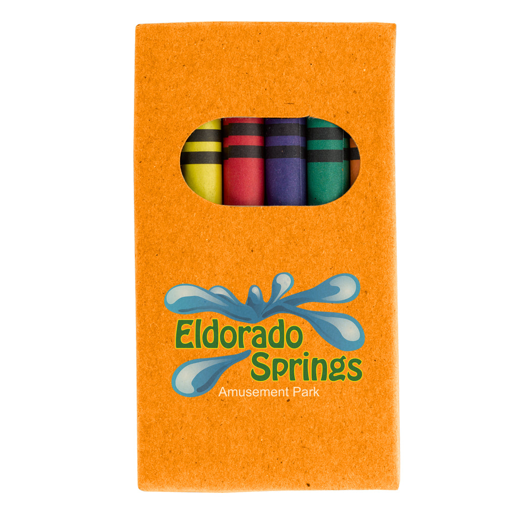 Crayon Set, 6 Piece - Orange - Full Color
