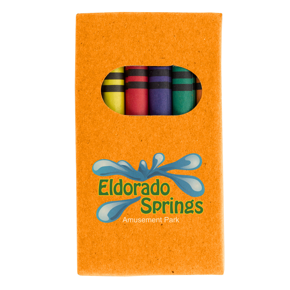 Crayon Set, 6 Piece - Orange - Full Color