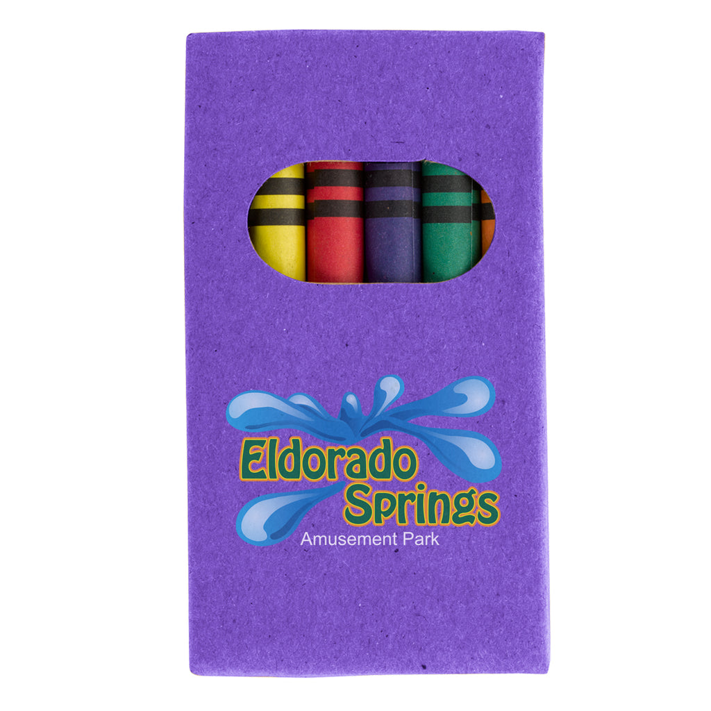 Crayon Set, 6 Piece - Purple - Full Color