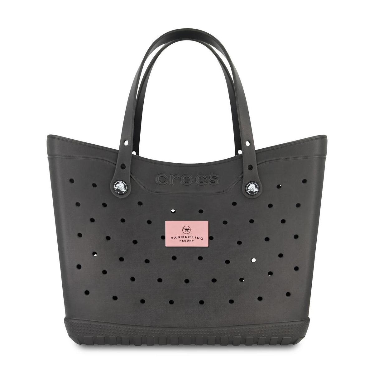 Crocs Classic Tote Bag, Large Laser Engraving - Black / Powder Pink - View 1