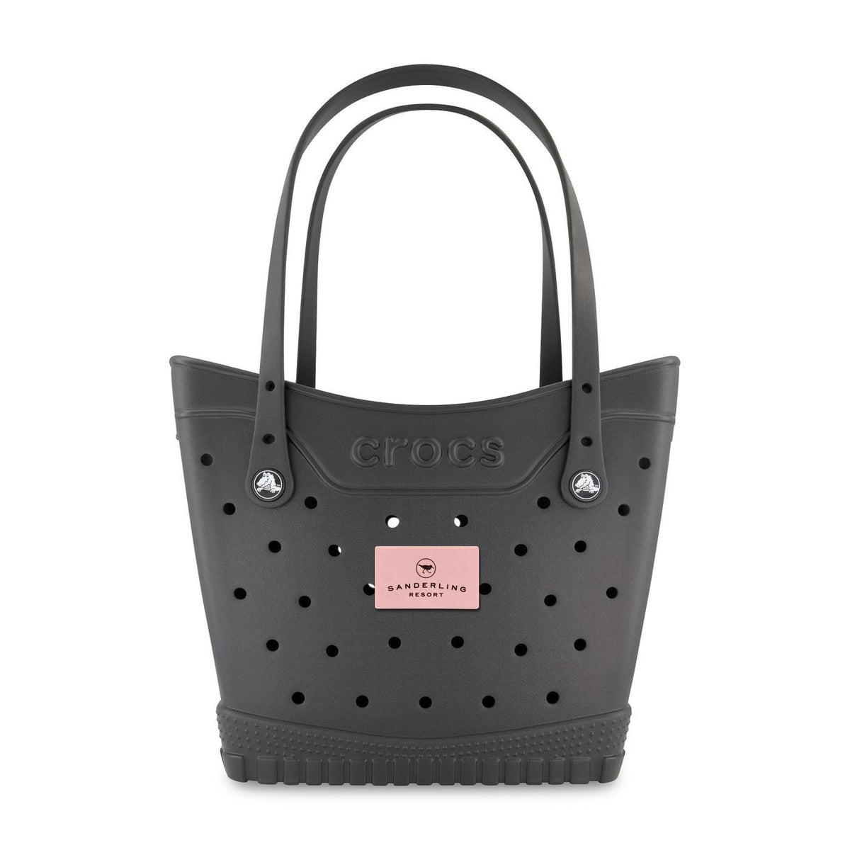 Crocs Classic Tote Bag, Medium Laser Engraving - Black / Powder Pink - View 1