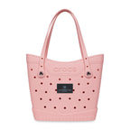 Crocs Classic Tote Bag, Medium Laser Engraving - Powder Pink / Black - View 1
