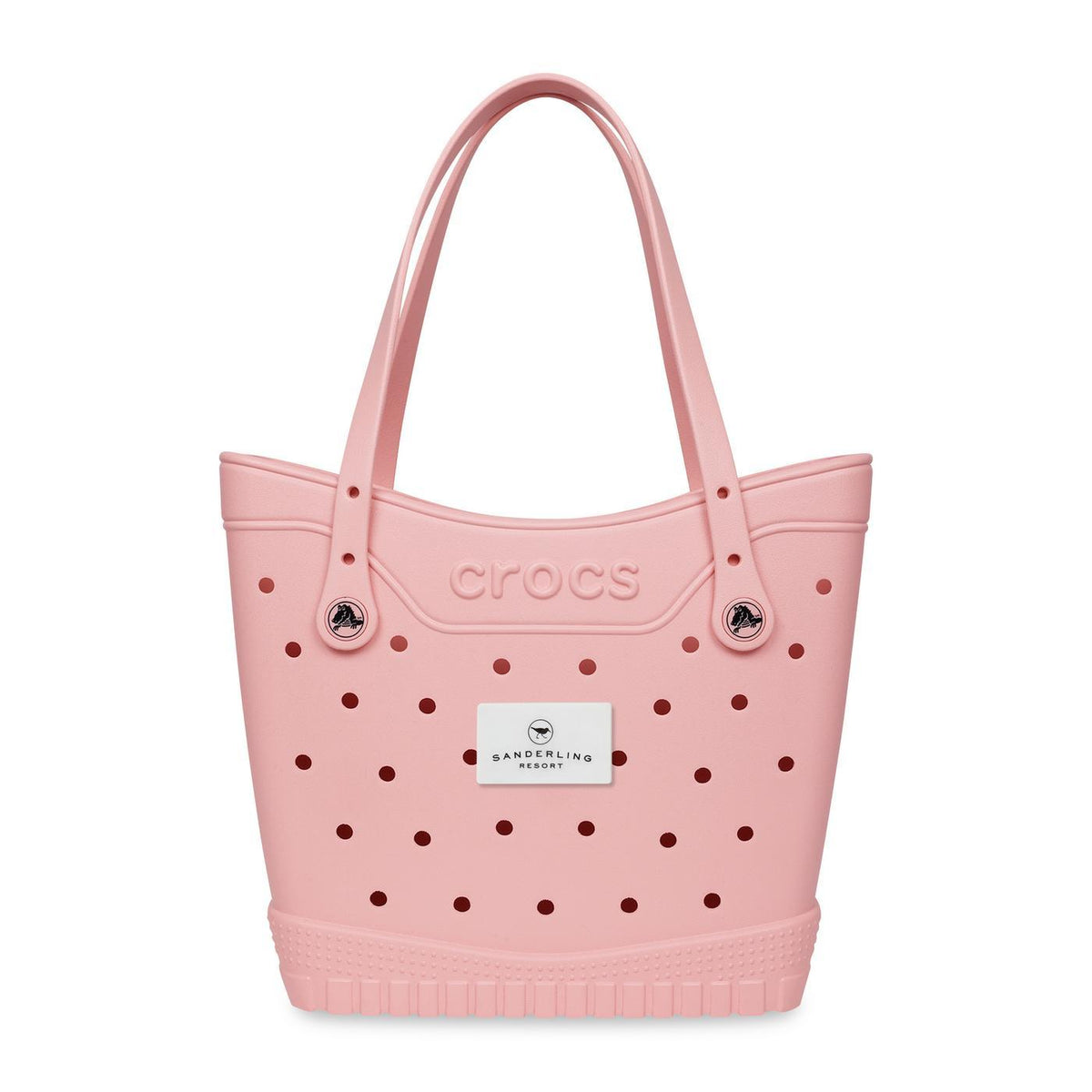 Crocs Classic Tote Bag, Medium Laser Engraving - Powder Pink / White - View 1