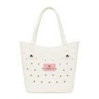 Crocs Classic Tote Bag, Medium Laser Engraving - White / Powder Pink - View 1
