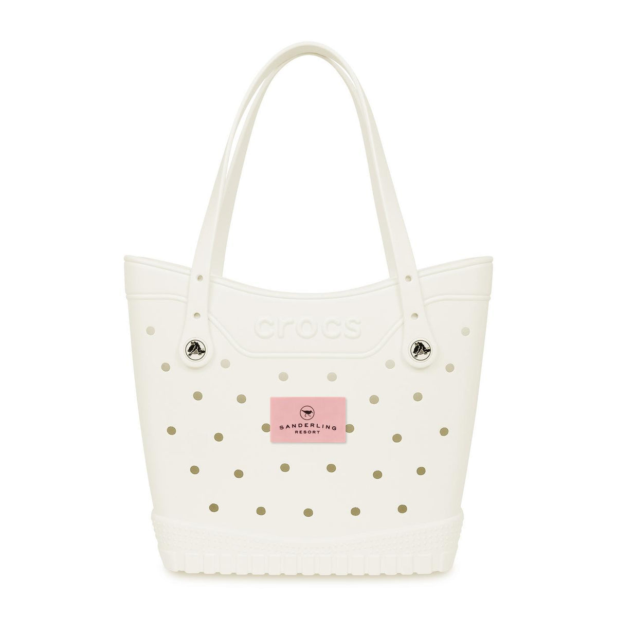 Crocs Classic Tote Bag, Medium Laser Engraving - White / Powder Pink - View 1