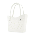 Crocs Classic Tote Bag, Medium Laser Engraving - White / Powder Pink - View 4