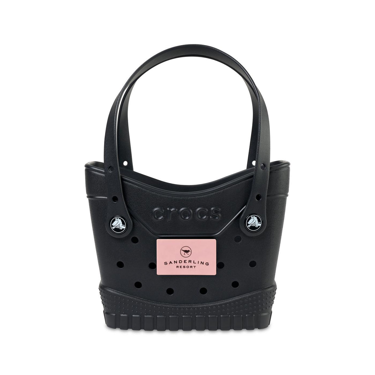 Crocs Classic Tote Bag, Small Laser Engraving - Black / Powder Pink - View 1