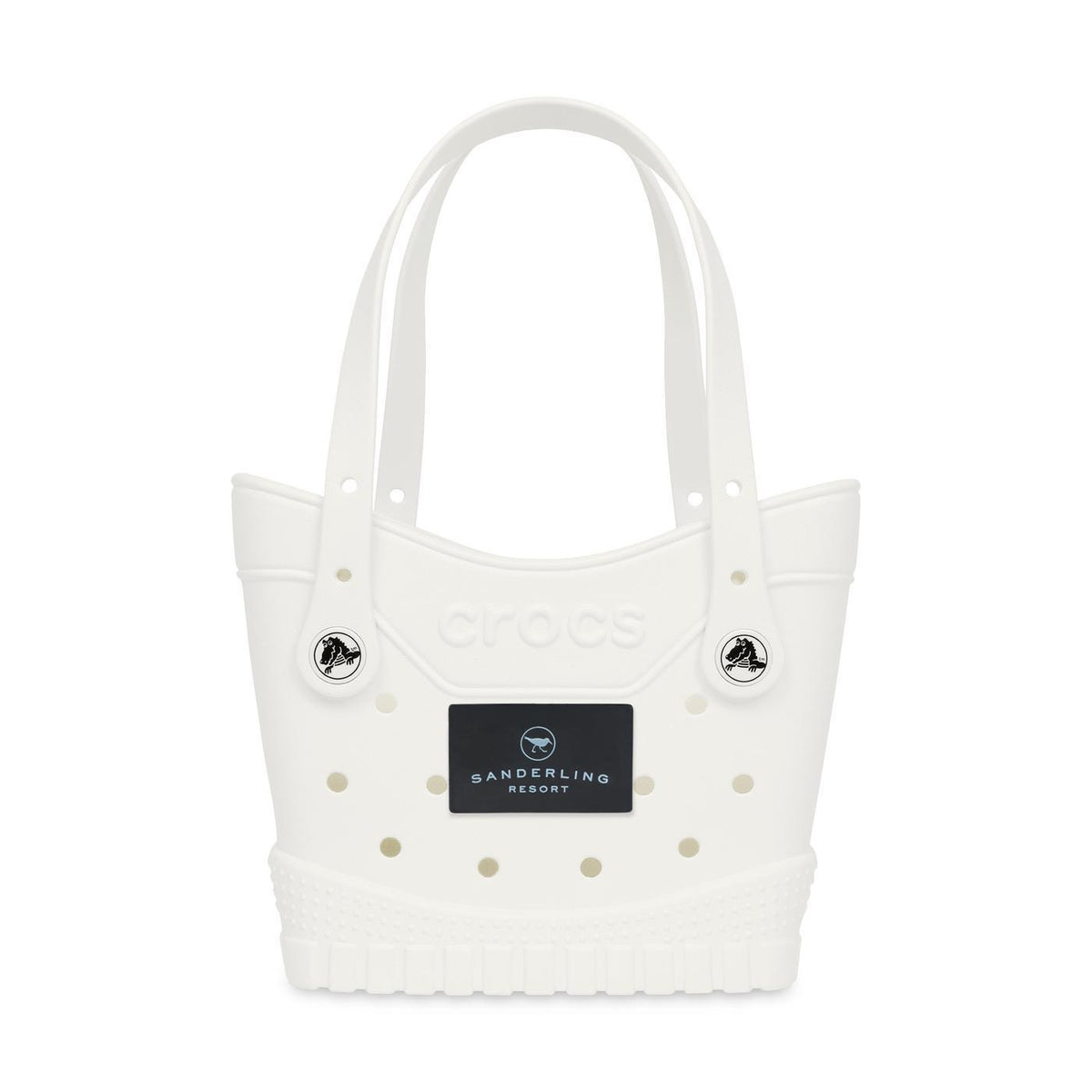 Crocs Classic Tote Bag, Small Laser Engraving - White/Black - View 1