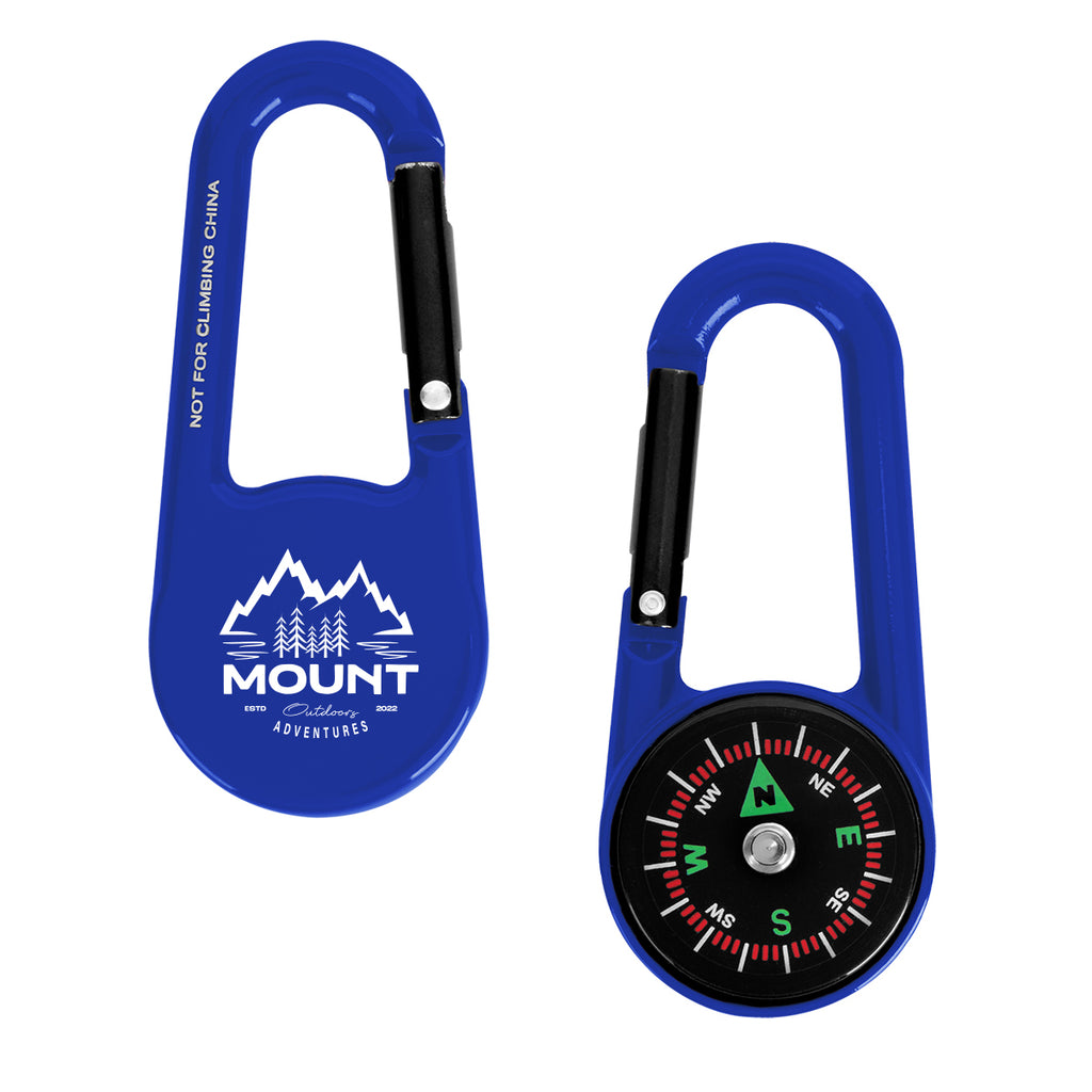 Croft Carabiner with Compass - Royal Blue - Pad Print