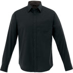 Cromwell Iron Free Oxford Shirt for Men Embroidery - Black - Front Flat