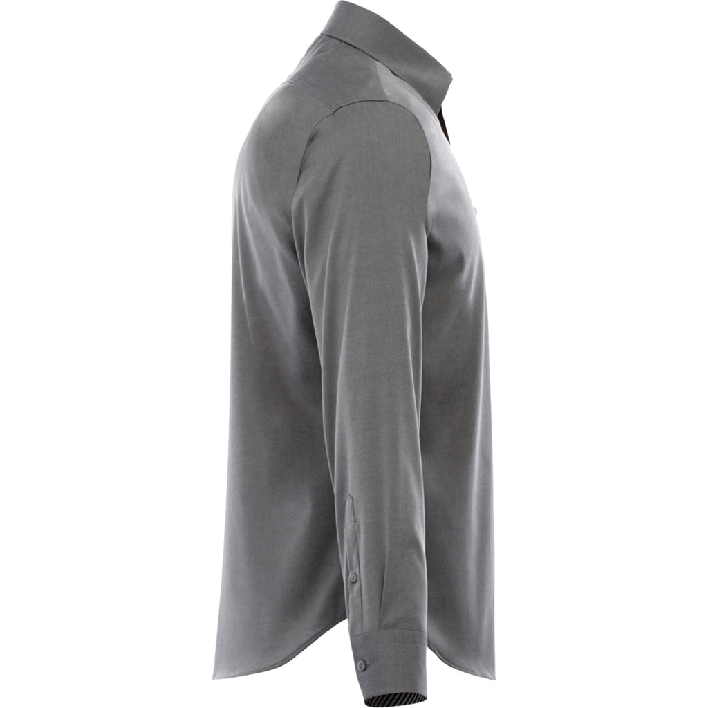 Cromwell Iron Free Oxford Shirt for Men Embroidery - Grey Storm - Right Side