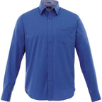 Cromwell Iron Free Oxford Shirt for Men Embroidery - New Royal - Back Flat 2