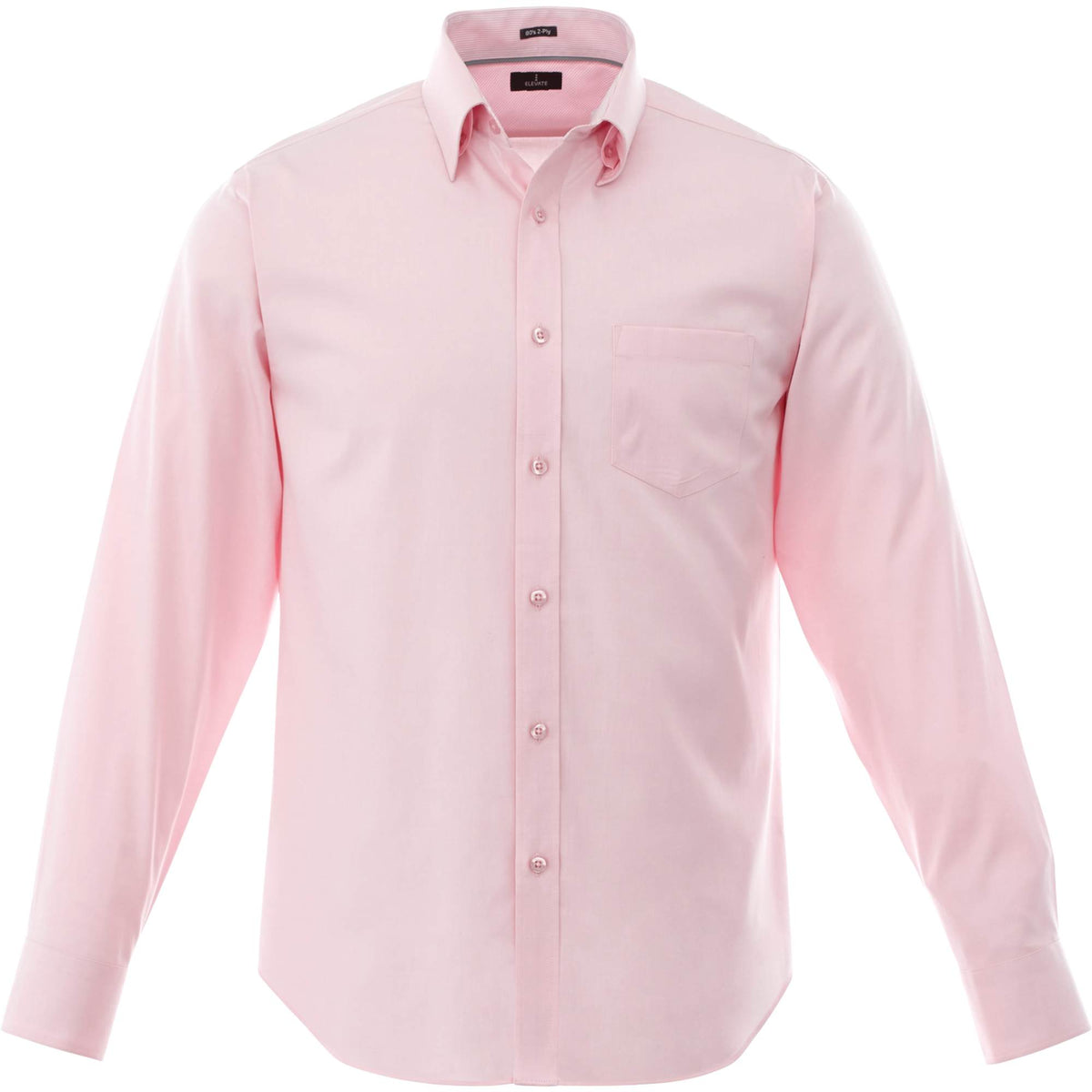 Cromwell Iron Free Oxford Shirt for Men Embroidery - Pink Zircon - Front Flat