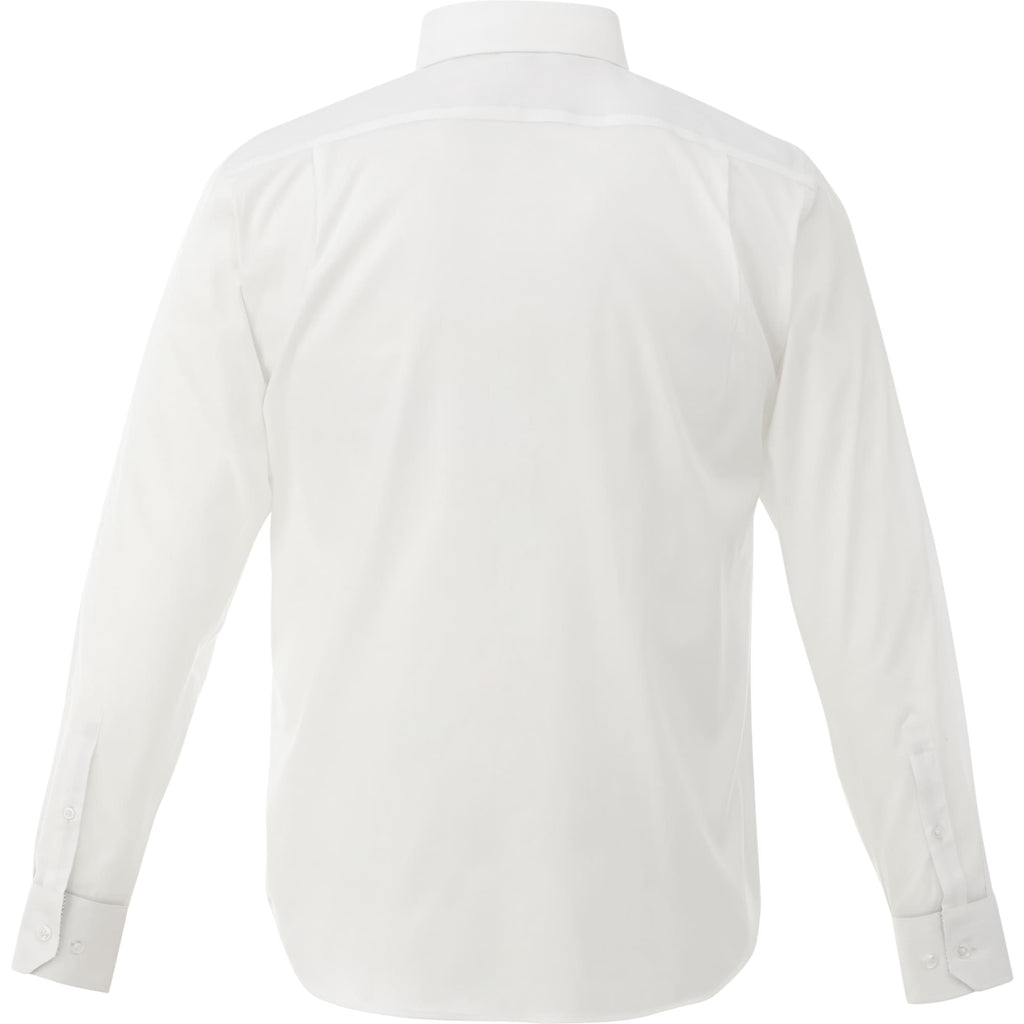 Cromwell Iron Free Oxford Shirt for Men Embroidery - White - Back Flat