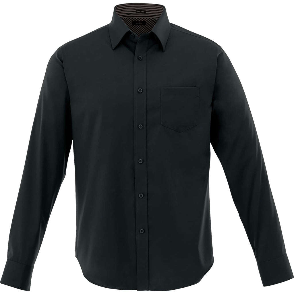 Cromwell Iron Free Oxford Shirt for Men Transfer - Black - Front Flat