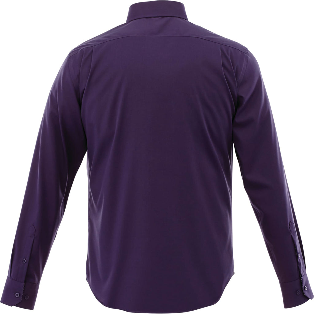 Cromwell Iron Free Oxford Shirt for Men Transfer - Dark Plum - Back Flat