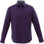 Cromwell Iron Free Oxford Shirt for Men Transfer - Dark Plum - Front Flat