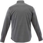 Cromwell Iron Free Oxford Shirt for Men Transfer - Grey Storm - Back Flat