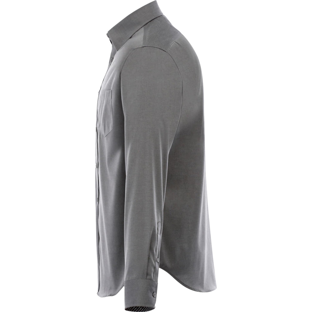 Cromwell Iron Free Oxford Shirt for Men Transfer - Grey Storm - Left Side