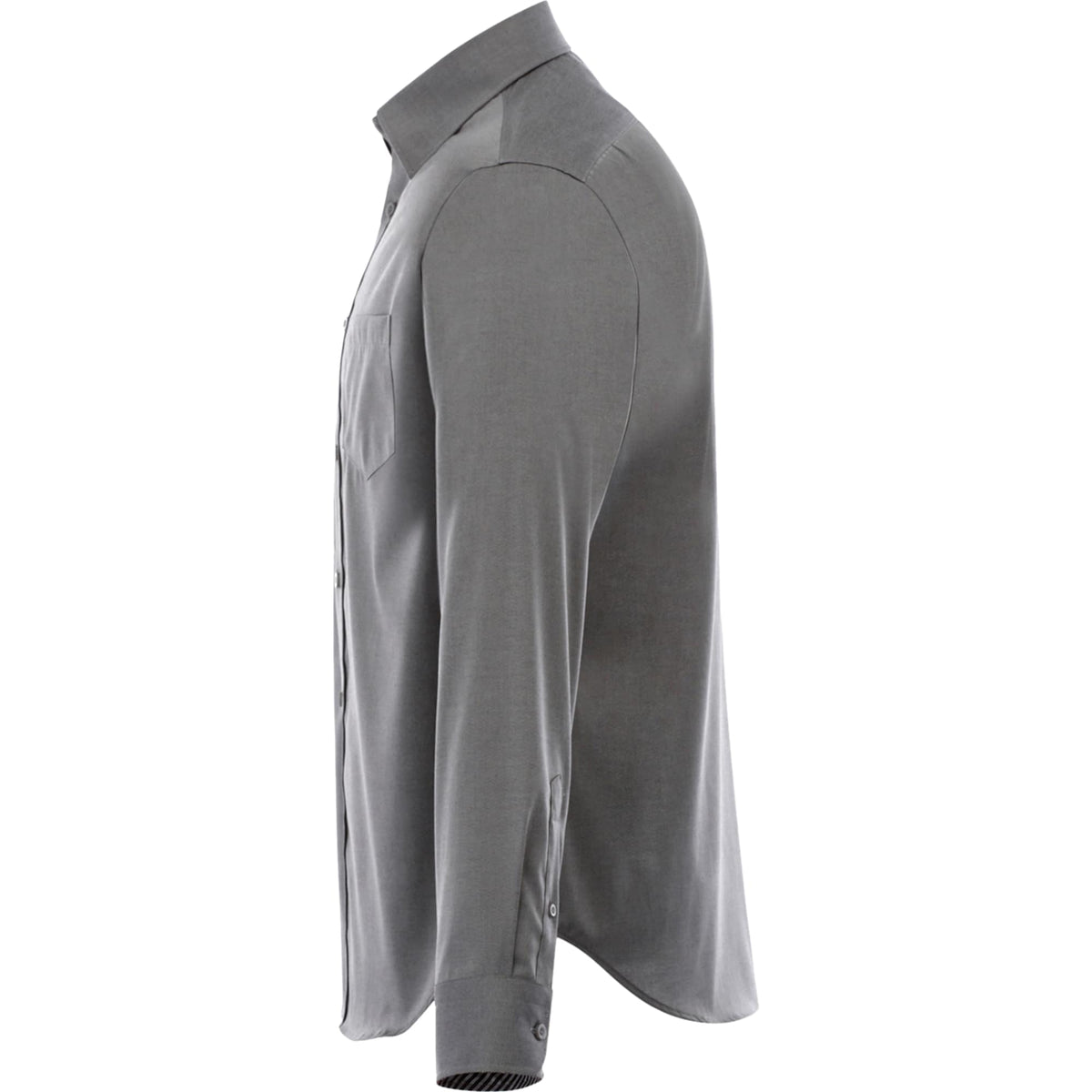 Cromwell Iron Free Oxford Shirt for Men Transfer - Grey Storm - Left Side