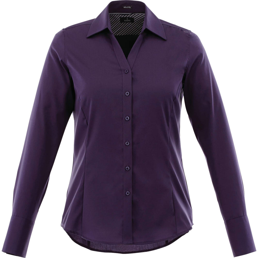 Cromwell Iron Free Oxford Shirt for Women Transfer - Dark Plum - Front Flat
