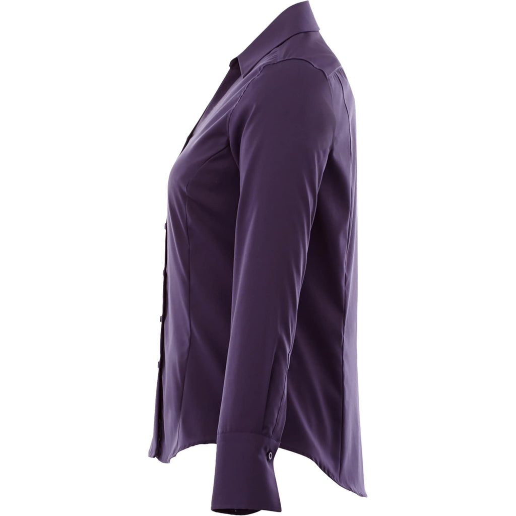 Cromwell Iron Free Oxford Shirt for Women Transfer - Dark Plum - Left Side