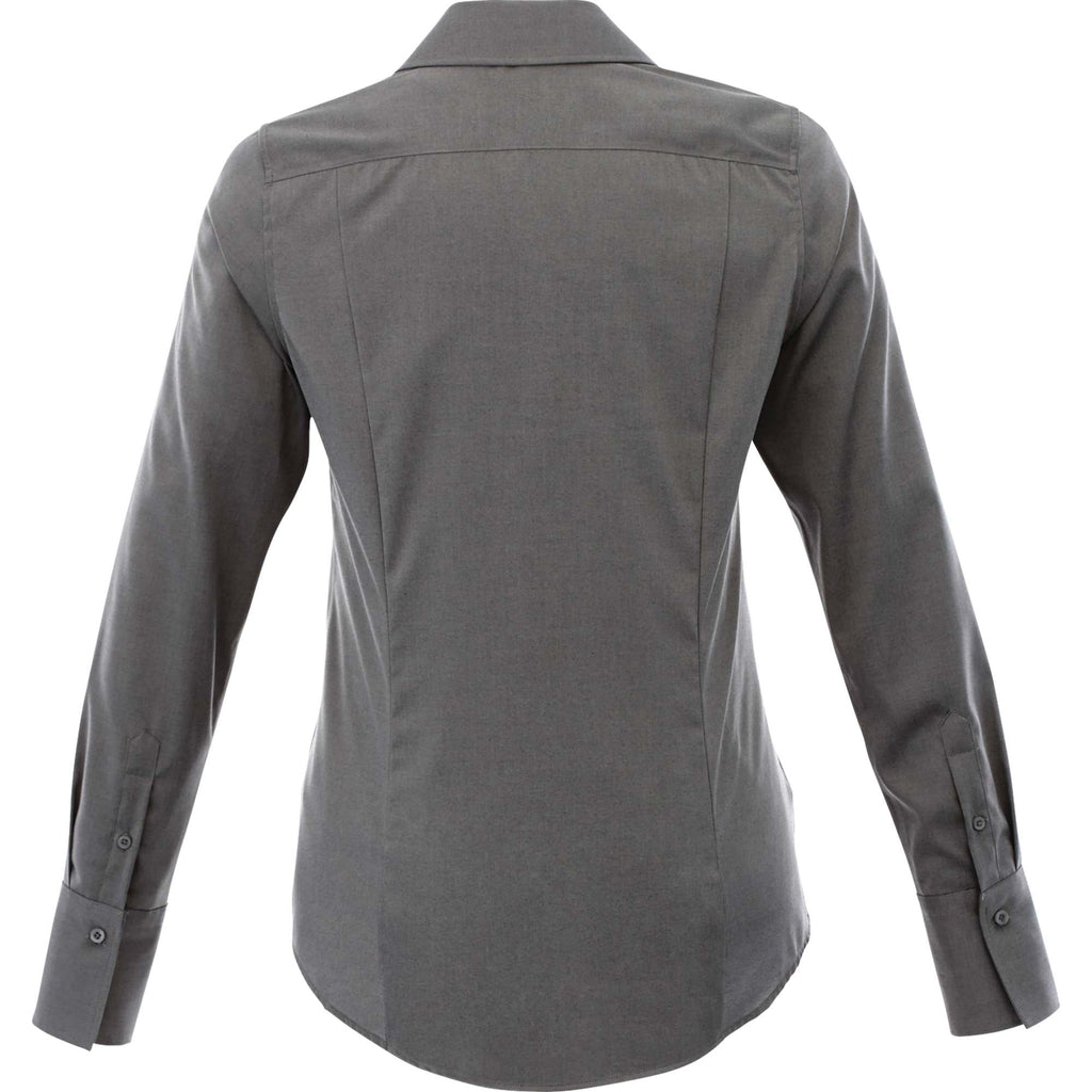 Cromwell Iron Free Oxford Shirt for Women Transfer - Grey Storm - Back Flat