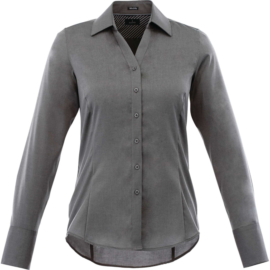 Cromwell Iron Free Oxford Shirt for Women Transfer - Grey Storm - Front Flat