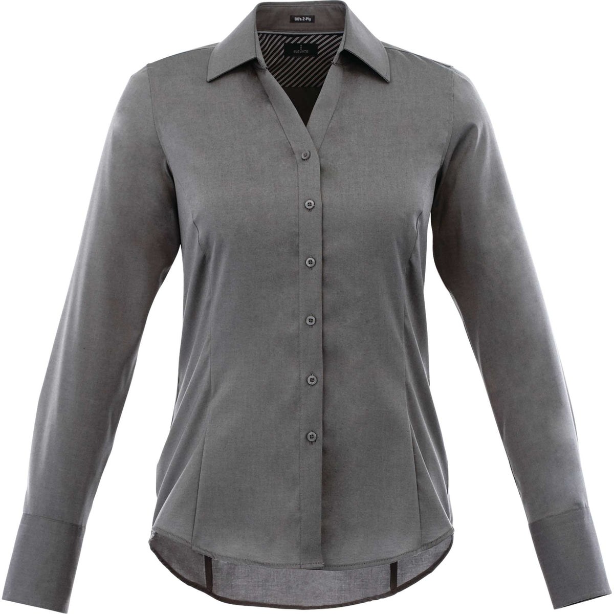 Cromwell Iron Free Oxford Shirt for Women Transfer - Grey Storm - Front Flat