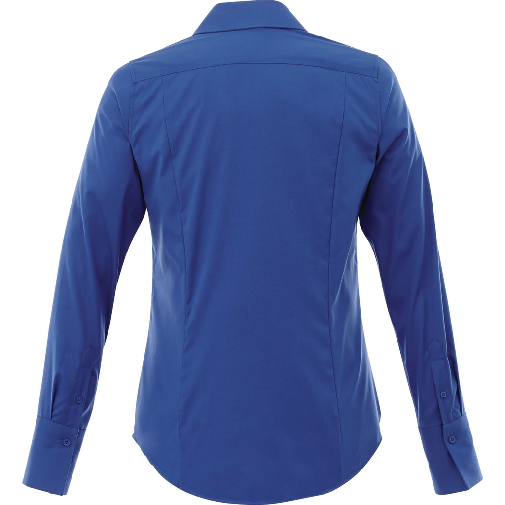 Cromwell Iron Free Oxford Shirt for Women Transfer - New Royal - Back Flat