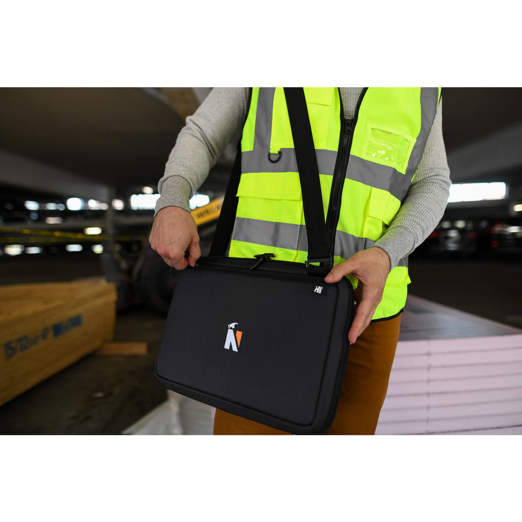 Crossbody Work Padfolio and Construction Pen Set - Black - View 4