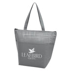 Crosshatch Cooler Bag, Non-Woven - Gray - Silk Screen