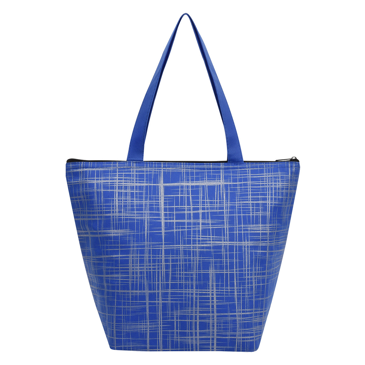 Crosshatch Cooler Bag, Non-Woven - Royal Blue - Back